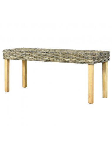 Panca 110 cm in Rattan Naturale Kubu e Massello di Mango
