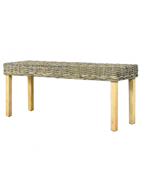 Panca 110 cm in Rattan Naturale Kubu e Massello di Mango