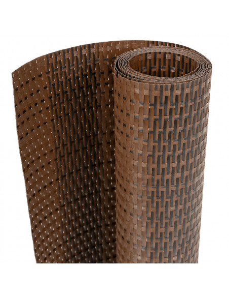 Schermi da Balcone 5 pz Marrone e Nero 255x19 cm in Polyrattan