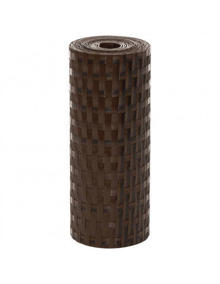 Schermi da Balcone 5 pz Marrone e Nero 255x19 cm in Polyrattan