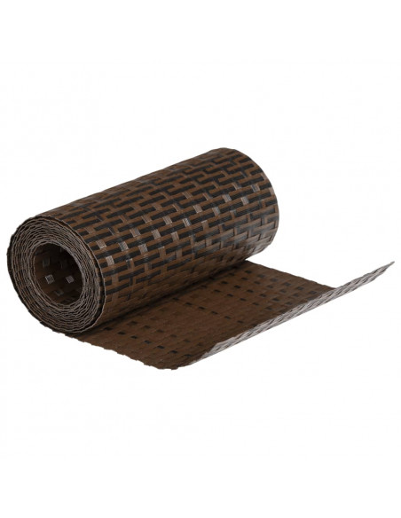 Schermi da Balcone 5 pz Marrone e Nero 255x19 cm in Polyrattan