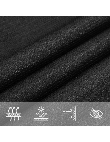 Vela Parasole 160 g/m² Nera 2x2 m in HDPE