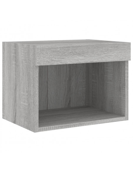 Mobili TV a Muro con LED 5pz Grigio Sonoma in Legno Multistrato