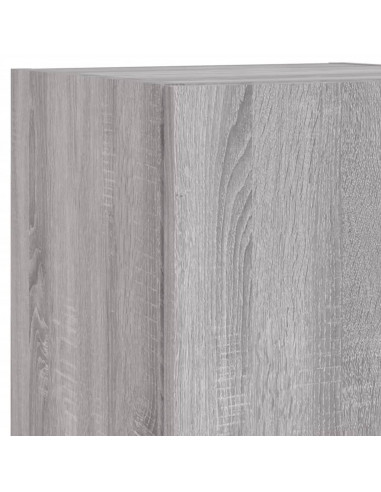Mobili TV a Muro con LED 5pz Grigio Sonoma in Legno Multistrato