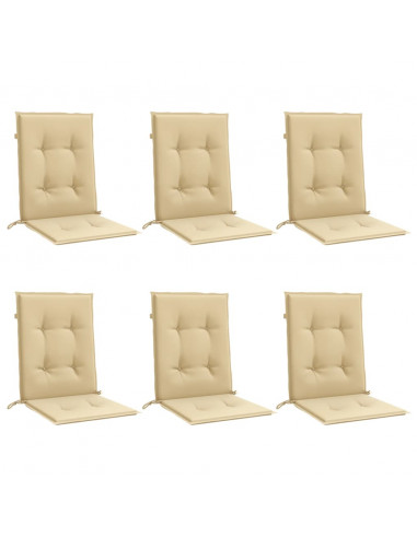 Cuscini Sedia Schiena Bassa 6 pz Beige Mélange 100x50x4 Tessuto