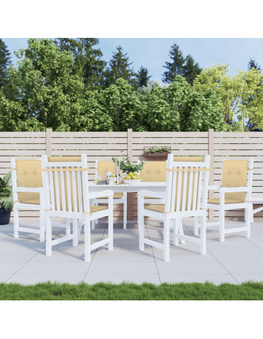 Cuscini Sedia Schiena Bassa 6 pz Beige Mélange 100x50x4 Tessuto