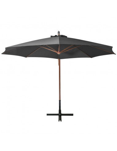 Ombrellone a Sbalzo Antracite 3,5x2,9 m Palo in Abete Massello