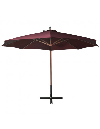 Ombrellone a Sbalzo Bordò 3,5x2,9 m Palo in Abete Massello