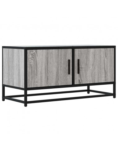 Mobile TV Grigio Sonoma 80x34,5x40 cm Legno Multistrato Metallo