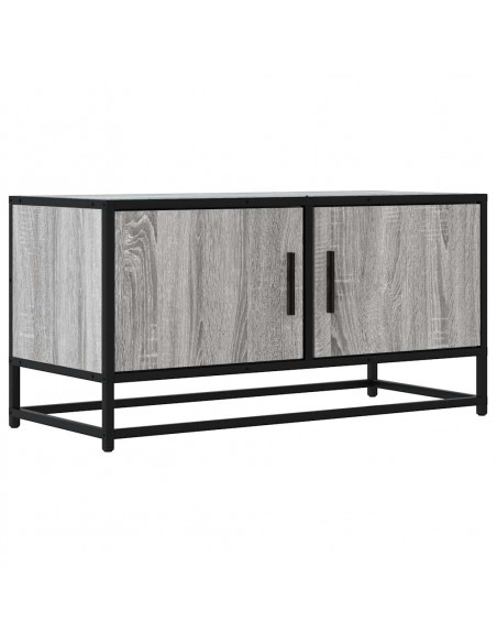 Mobile TV Grigio Sonoma 80x34,5x40 cm Legno Multistrato Metallo