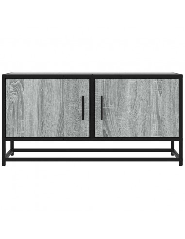 Mobile TV Grigio Sonoma 80x34,5x40 cm Legno Multistrato Metallo