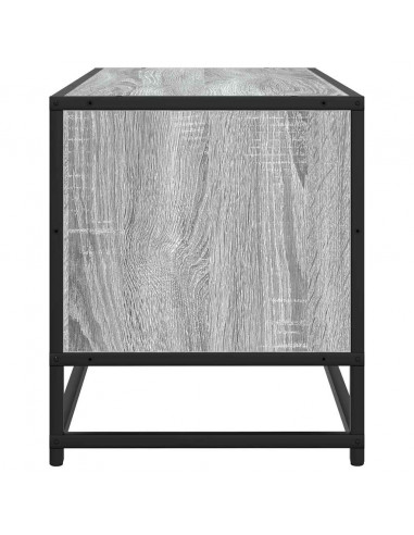 Mobile TV Grigio Sonoma 80x34,5x40 cm Legno Multistrato Metallo