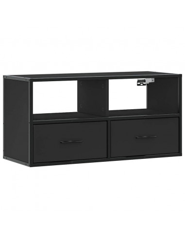 Mobile TV Nero 80x31x39,5 cm in Truciolato e Metallo