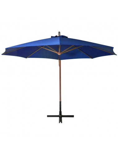 Ombrellone a Sbalzo Azzurro 3,5x2,9 m Palo in Abete Massello