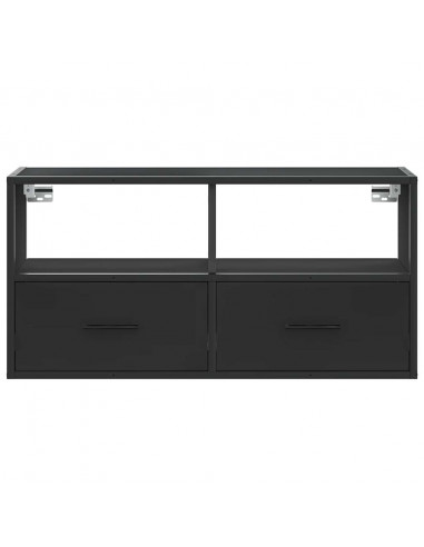 Mobile TV Nero 80x31x39,5 cm in Truciolato e Metallo