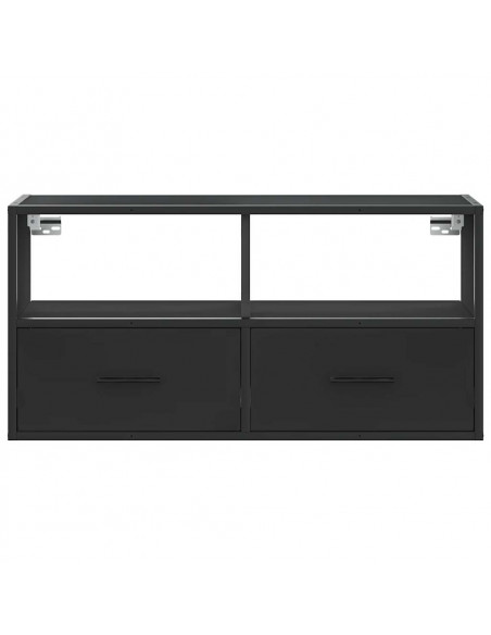 Mobile TV Nero 80x31x39,5 cm in Truciolato e Metallo