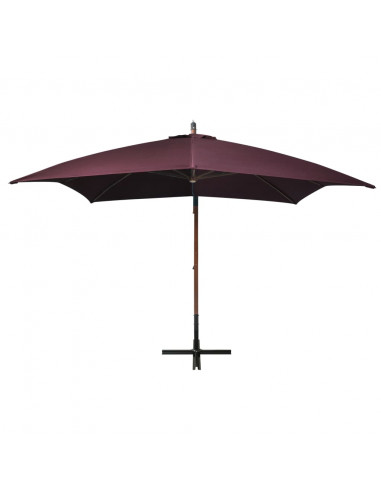 Ombrellone a Sbalzo Bordò 3x3 m Palo in Abete Massello