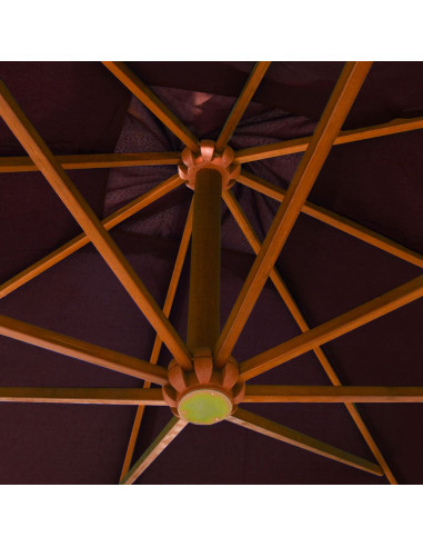 Ombrellone a Sbalzo Bordò 3x3 m Palo in Abete Massello