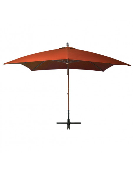Ombrellone a Sbalzo Terracotta 3x3 m Palo in Abete Massello