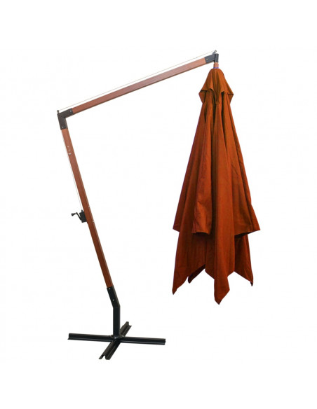 Ombrellone a Sbalzo Terracotta 3x3 m Palo in Abete Massello