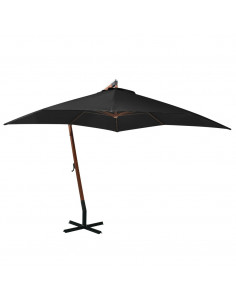 Ombrellone a Sbalzo Nero 3x3 m Palo in Abete Massello 2