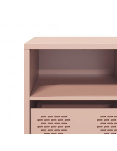 Mobile TV Rosa 135x39x43,5 cm in Acciaio Laminato a Freddo