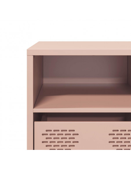 Mobile TV Rosa 135x39x43,5 cm in Acciaio Laminato a Freddo