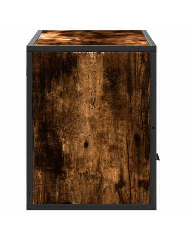 Mobile TV Rovere Fumo 80x31x39,5 cm Legno Multistrato e Metallo