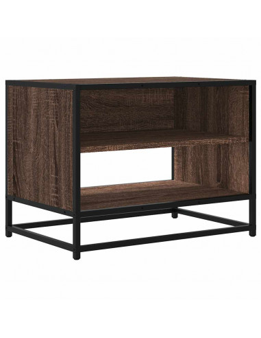 Mobile TV Rovere Marrone 61x40x46 cm Legno Multistrato Metallo