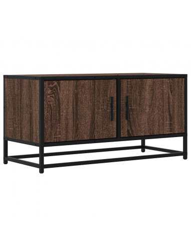 Mobile TV Rovere Marrone 80x34,5x40cm Legno Multistrato Metallo