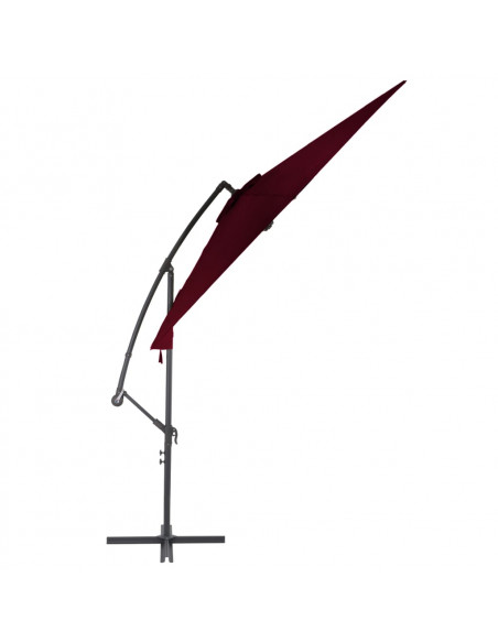 Ombrellone a Sbalzo con Palo in Alluminio 300 cm Rosso Bordò