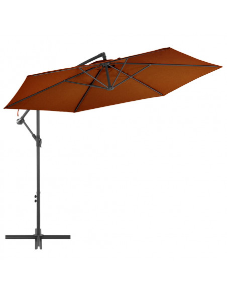 Ombrellone a Sbalzo con Palo in Alluminio 300 cm Terracotta