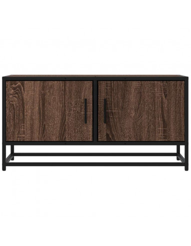 Mobile TV Rovere Marrone 80x34,5x40cm Legno Multistrato Metallo