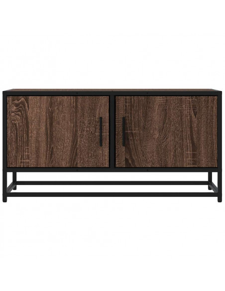 Mobile TV Rovere Marrone 80x34,5x40cm Legno Multistrato Metallo
