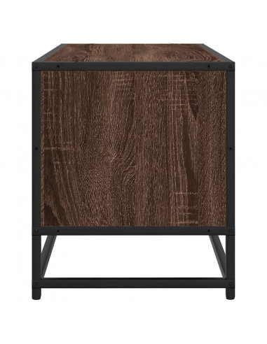Mobile TV Rovere Marrone 80x34,5x40cm Legno Multistrato Metallo