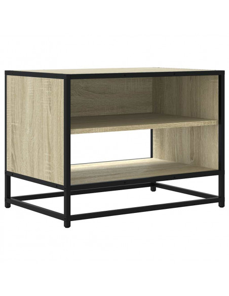 Mobile TV Rovere Sonoma 61x40x46 cm Legno Multistrato e Metallo