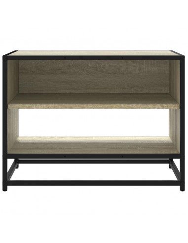 Mobile TV Rovere Sonoma 61x40x46 cm Legno Multistrato e Metallo