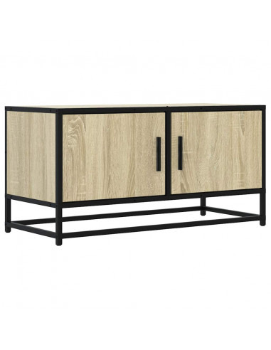Mobile TV Rovere Sonoma 80x34,5x40 cm Legno Multistrato Metallo