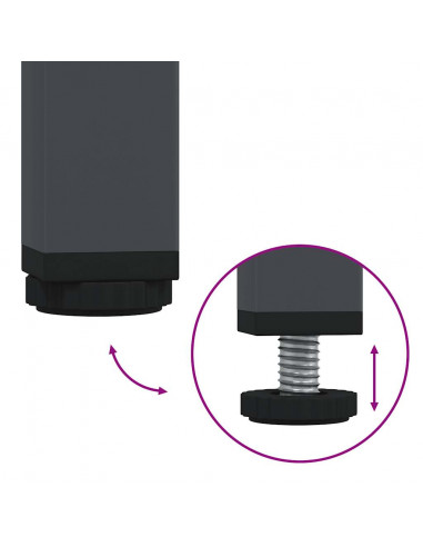 Mobile TV Antracite 202x39x43,5 cm Acciaio Laminato a Freddo