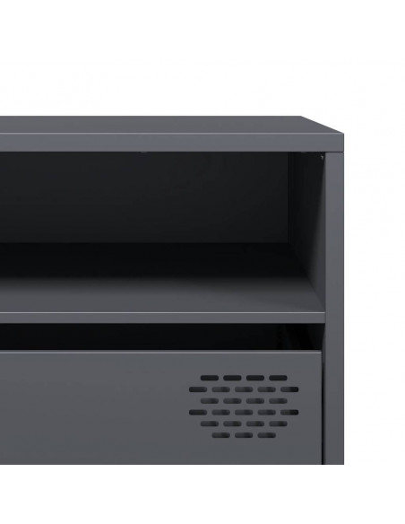 Mobile TV Antracite 202x39x43,5 cm Acciaio Laminato a Freddo