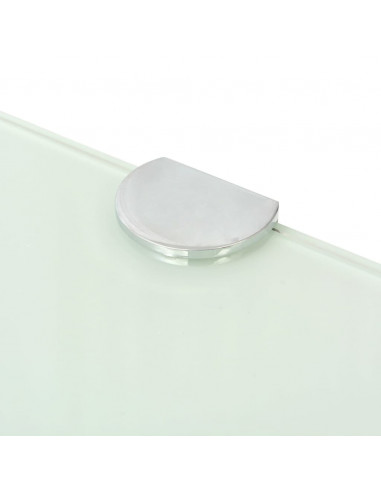 Scaffale Angolare con Supporti Cromati Vetro Bianco 45x45 cm
