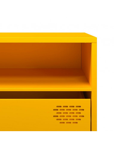 Mobile TV Giallo Senape 202x39x43,5cm Acciaio Laminato a Freddo