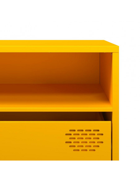 Mobile TV Giallo Senape 202x39x43,5cm Acciaio Laminato a Freddo