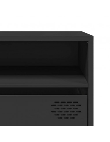 Mobile TV Nero 202x39x43,5 cm in Acciaio Laminato a Freddo