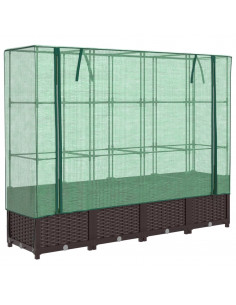 Letto Rialzato con Copertura Serra Effetto Rattan 160x40x138 cm 2