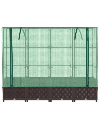 Letto Rialzato con Copertura Serra Effetto Rattan 160x40x138 cm