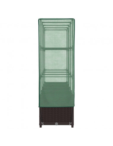 Letto Rialzato con Copertura Serra Effetto Rattan 160x40x138 cm