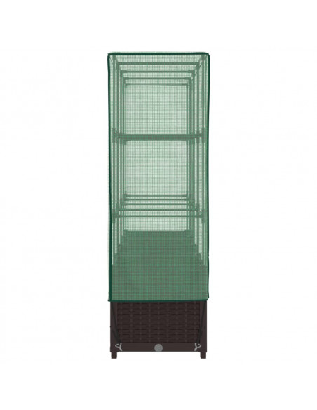 Letto Rialzato con Copertura Serra Effetto Rattan 160x40x138 cm