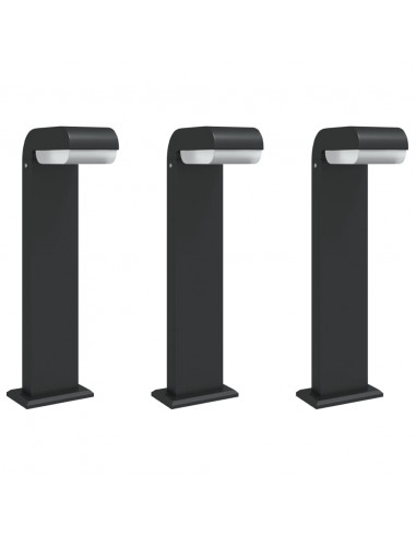 Lampade per Esterni 3 pz Nere 50 cm in Alluminio Pressofuso