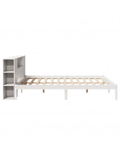 Letto Libreria senza Materasso Bianco 200x200 cm Legno di Pino 2